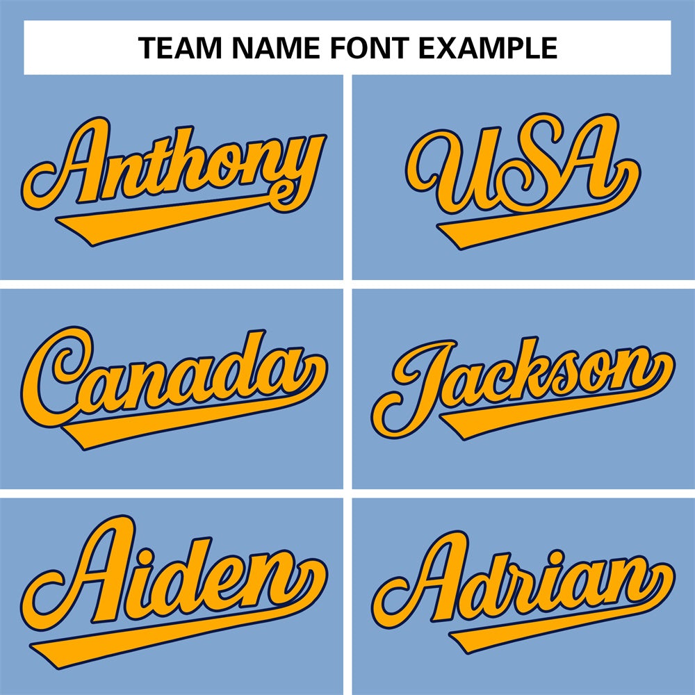 Custom Light Blue Yellow-Navy Classic Style Authentic Baseball Jersey