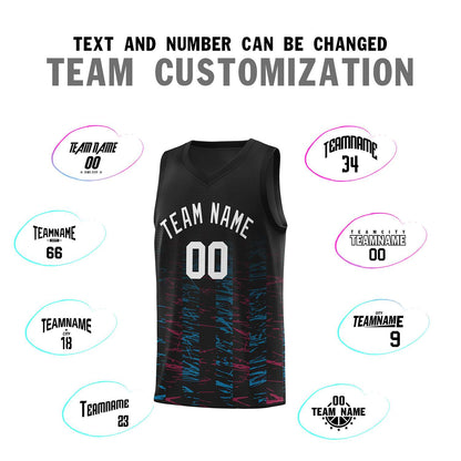 Custom Black White Personalized Scratches Pattern Sports Uniform Basketball Jersey