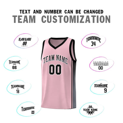 Custom Pink Black-Dark Gray Gradient Fashion Sports Uniform Basketball Jersey