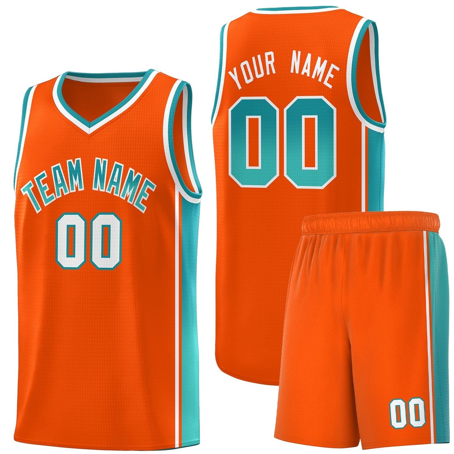 Custom Orange Aqua Gradient Fashion Sports Uniform Basketball Jersey