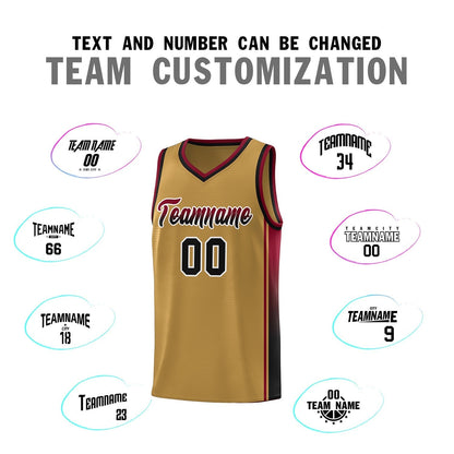 Custom Old Gold Crimson-Black Gradient Fashion Sports Uniform Basketball Jersey