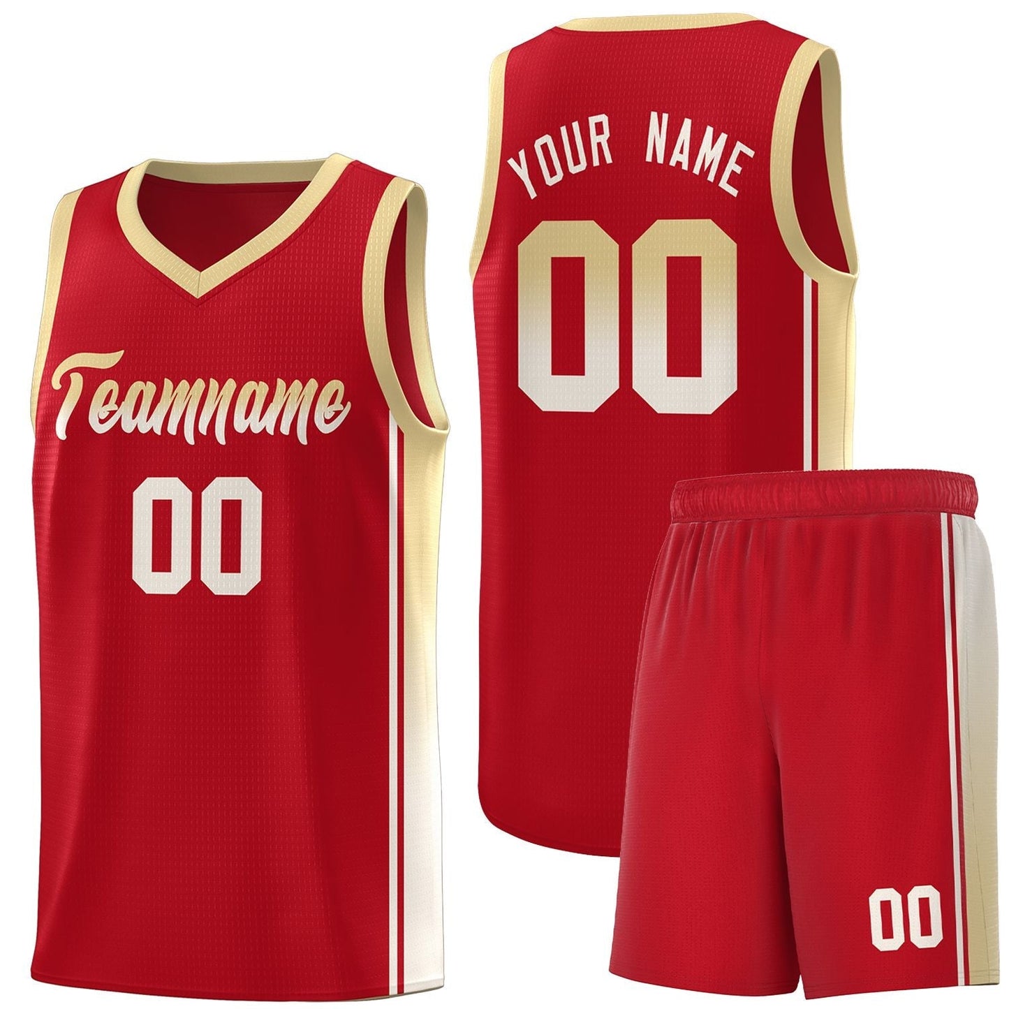 Custom Red Khaki Gradient Fashion Sports Uniform Basketball Jersey