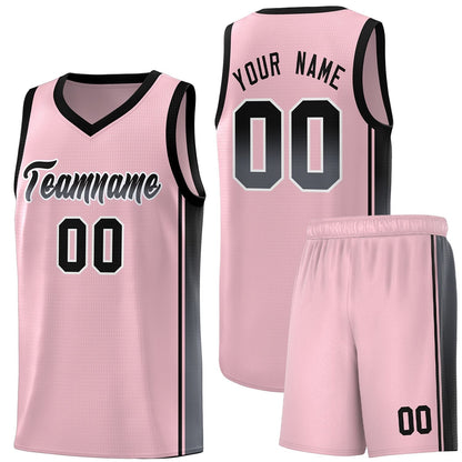 Custom Pink Black-Dark Gray Gradient Fashion Sports Uniform Basketball Jersey