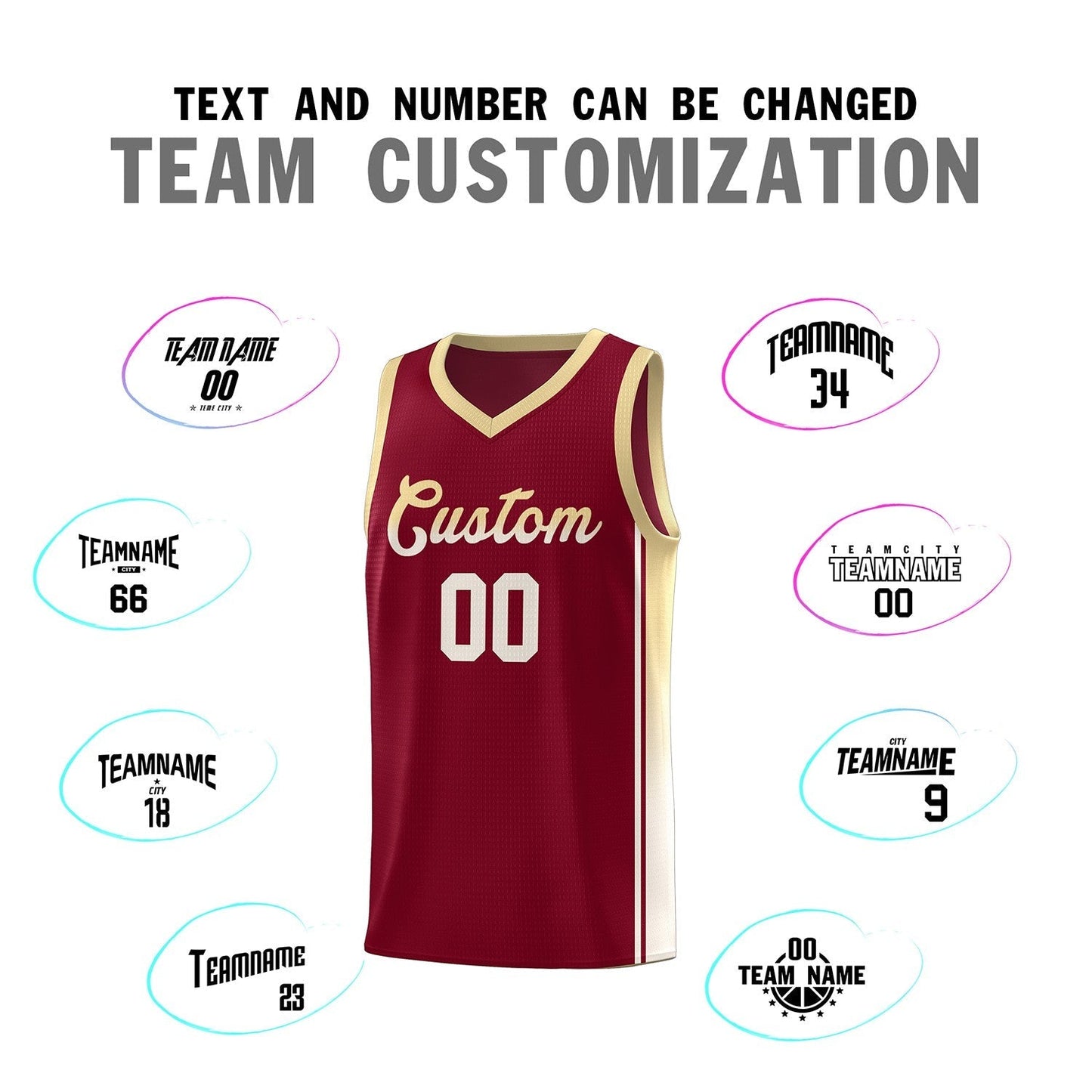 Custom Crimson Khaki Gradient Fashion Sports Uniform Basketball Jersey