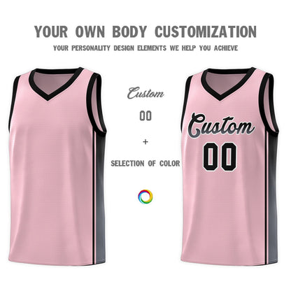 Custom Pink Black-Dark Gray Gradient Fashion Sports Uniform Basketball Jersey