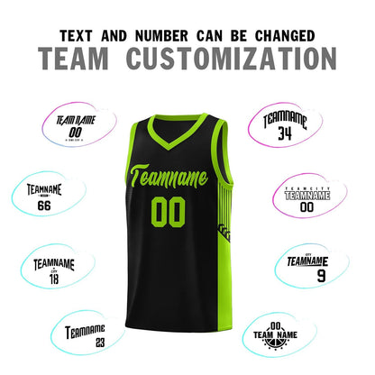 Custom Black Neon Side Stripe Fashion Sports Uniform Basketball Jersey