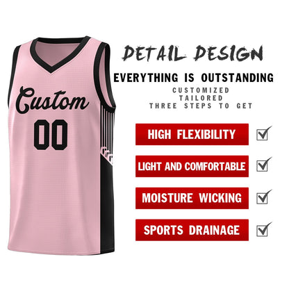 Custom Pink Black Side Stripe Fashion Sports Uniform Basketball Jersey