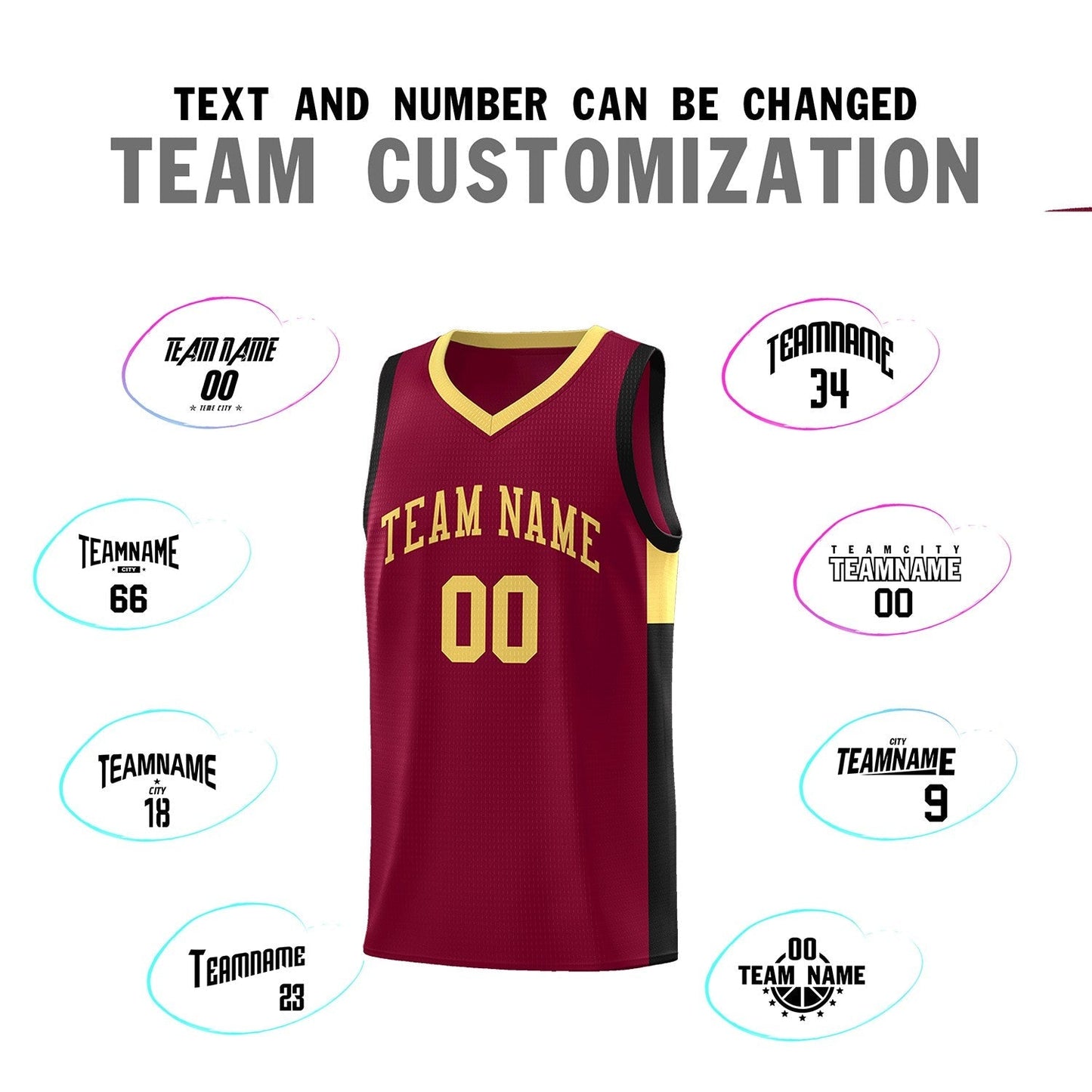 Custom Crimson Khaki-Black Side Two-Tone Classic Sports Uniform Basketball Jersey