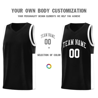 Custom Black White Side Two-Tone Classic Sports Uniform Basketball Jersey