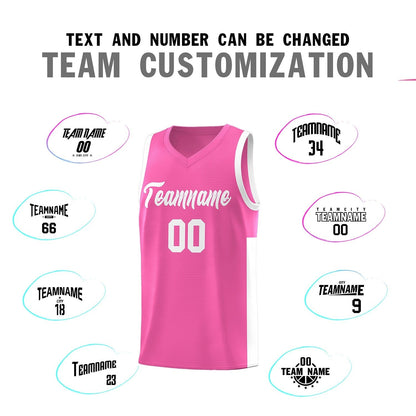 Custom Pink White Side Two-Tone Classic Sports Uniform Basketball Jersey