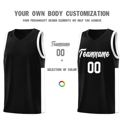 Custom Black White Side Two-Tone Classic Sports Uniform Basketball Jersey