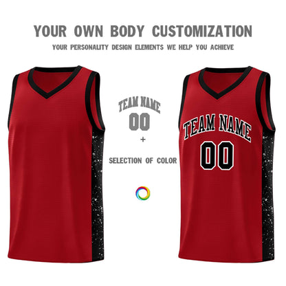 Custom Red Black-White Side Splash Sports Uniform Basketball Jersey