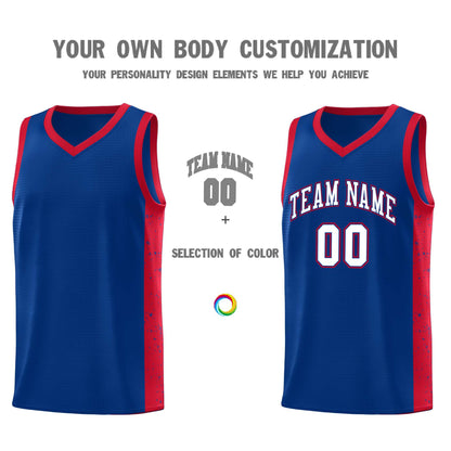 Custom Royal White-Royal Side Splash Sports Uniform Basketball Jersey