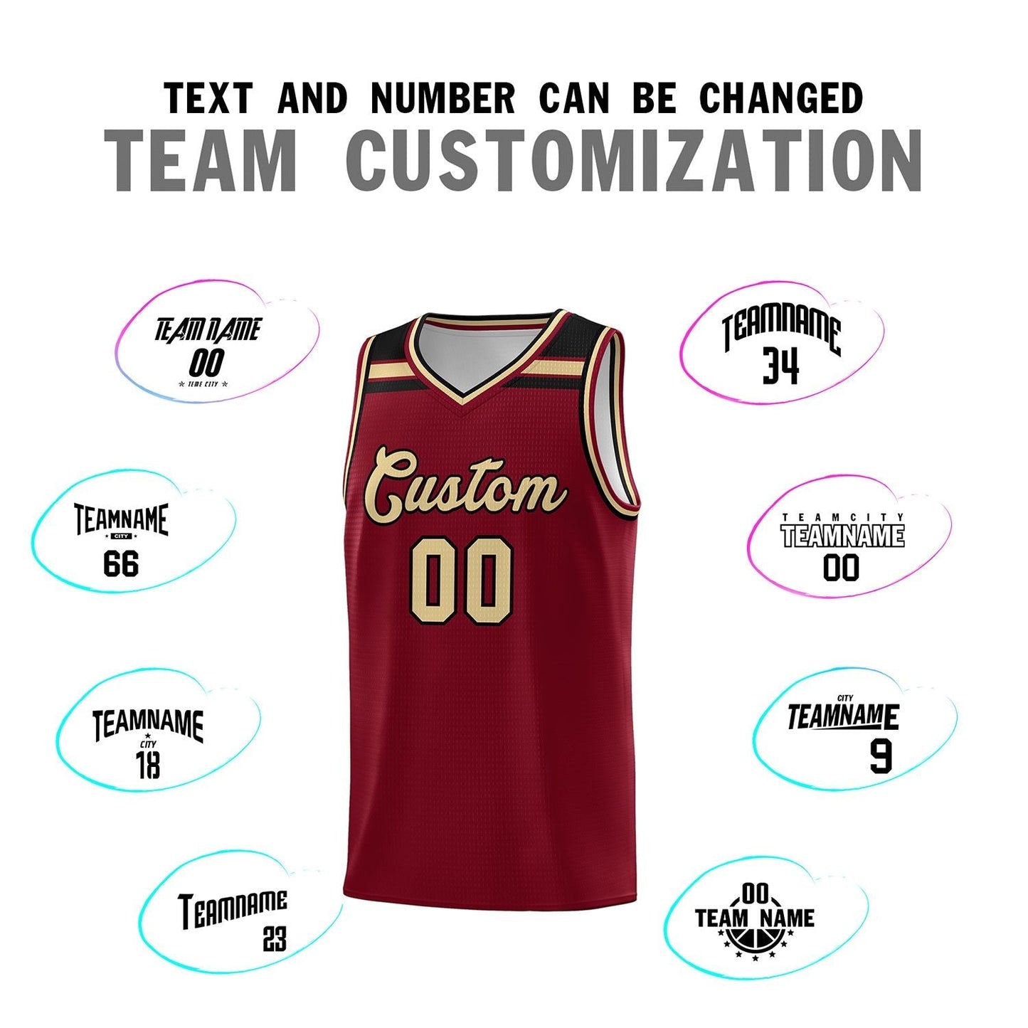 Custom Crimson Khaki-Black Classic Sports Uniform Basketball Jersey