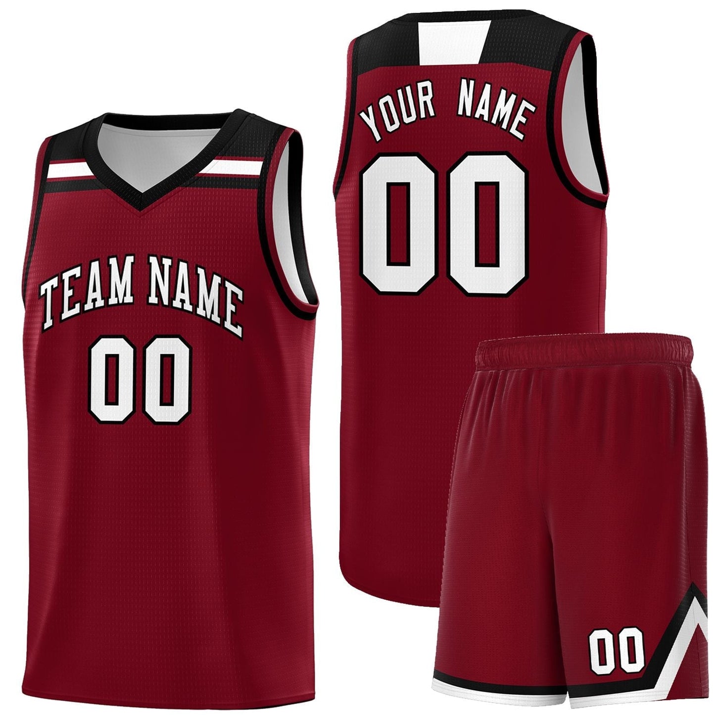 Custom Crimson White-Black Classic Sports Uniform Basketball Jersey