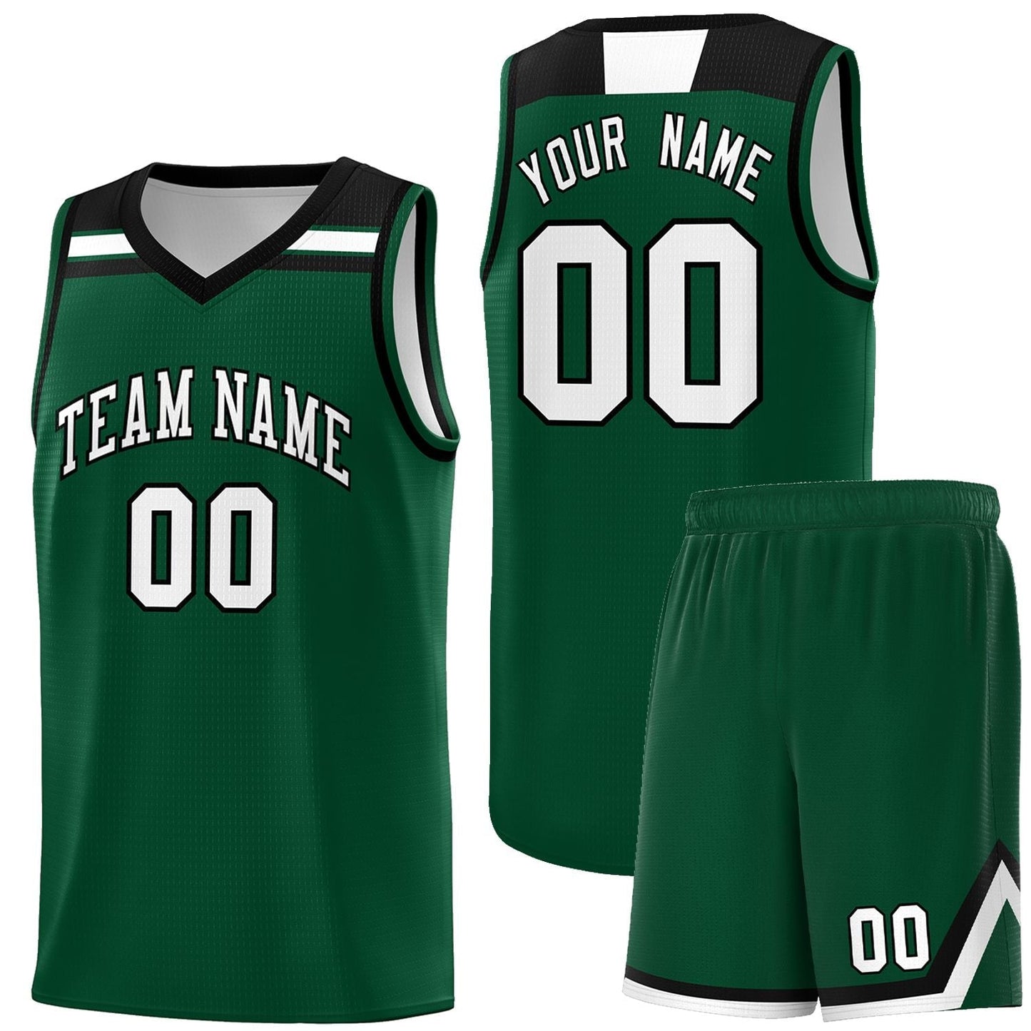 Custom Green White-Black Classic Sports Uniform Basketball Jersey