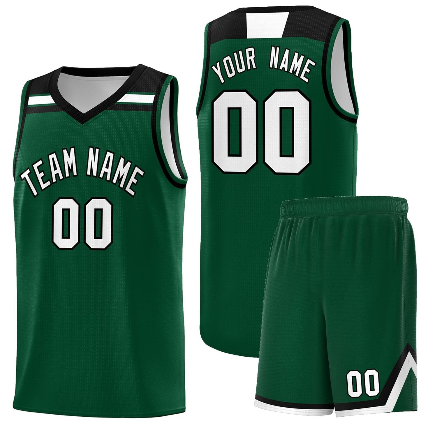 Custom Green White-Black Classic Sports Uniform Basketball Jersey