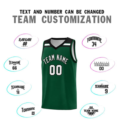 Custom Green White-Black Classic Sports Uniform Basketball Jersey