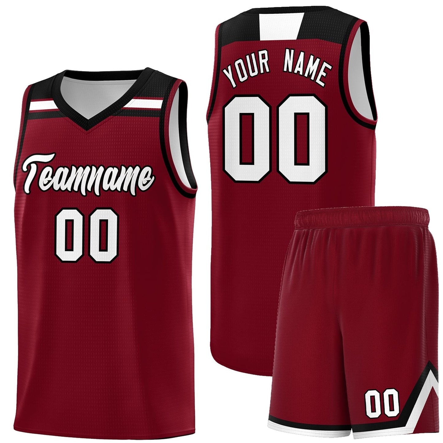 Custom Crimson White-Black Classic Sports Uniform Basketball Jersey