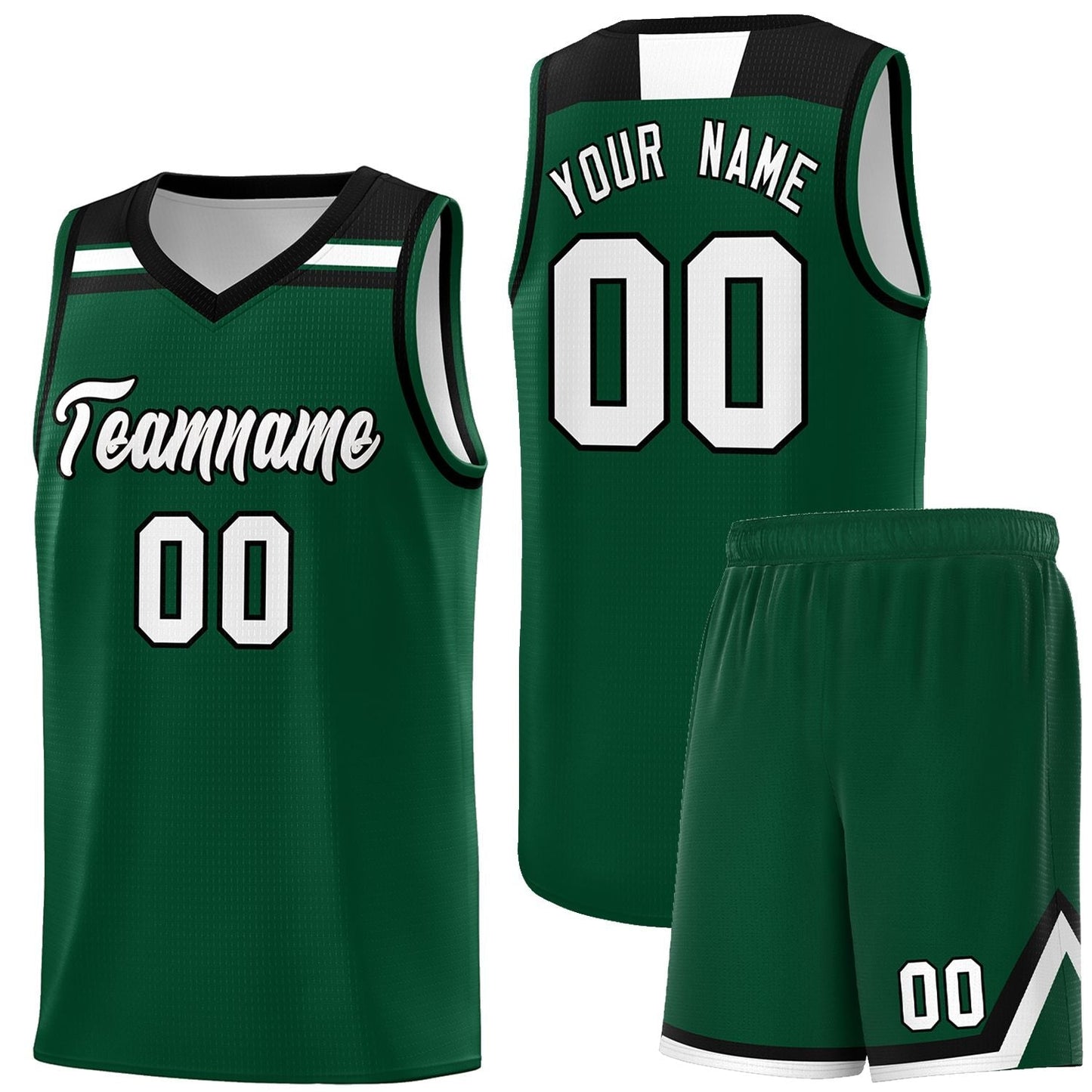 Custom Green White-Black Classic Sports Uniform Basketball Jersey