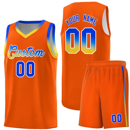 Custom Orange Personalized Gradient Font Sports Uniform Basketball Jersey