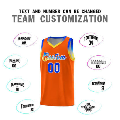 Custom Orange Personalized Gradient Font Sports Uniform Basketball Jersey