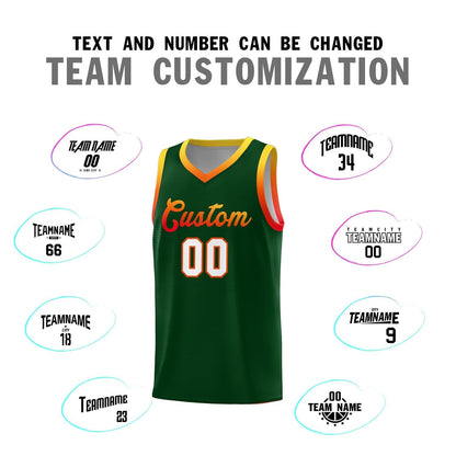 Custom Green Personalized Gradient Font Sports Uniform Basketball Jersey