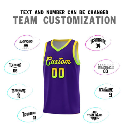 Custom Purple Personalized Gradient Font Sports Uniform Basketball Jersey