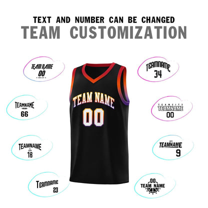 Custom Black Personalized Gradient Font Sports Uniform Basketball Jersey