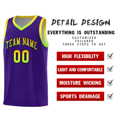 Custom Purple Personalized Gradient Font Sports Uniform Basketball Jersey