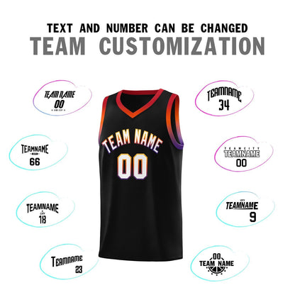 Custom Black Personalized Gradient Font Sports Uniform Basketball Jersey