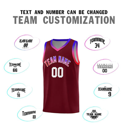 Custom Crimson Personalized Gradient Font Sports Uniform Basketball Jersey