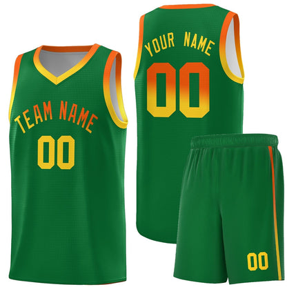 Custom Kelly Green Personalized Gradient Font Sports Uniform Basketball Jersey