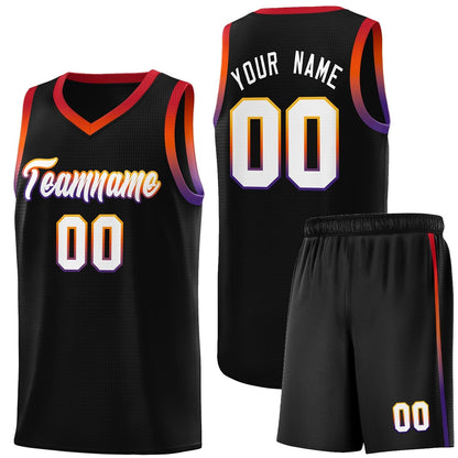 Custom Black Personalized Gradient Font Sports Uniform Basketball Jersey