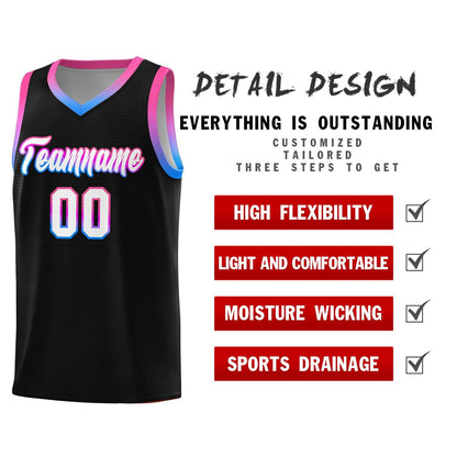 Custom Black Personalized Gradient Font Sports Uniform Basketball Jersey