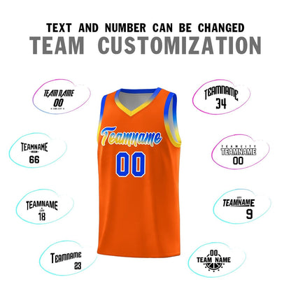 Custom Orange Personalized Gradient Font Sports Uniform Basketball Jersey