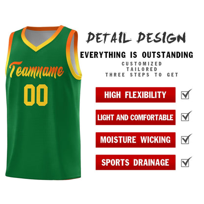 Custom Kelly Green Personalized Gradient Font Sports Uniform Basketball Jersey