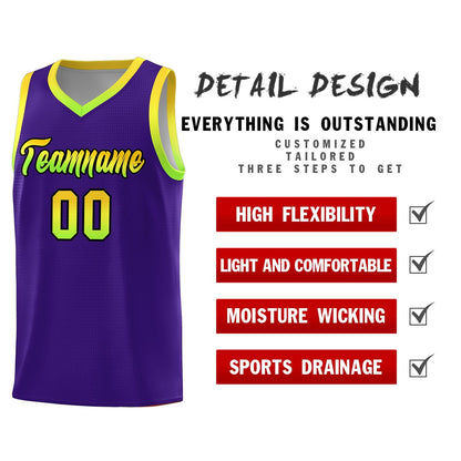 Custom Purple Personalized Gradient Font Sports Uniform Basketball Jersey