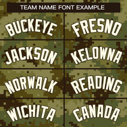 Custom Camo Cream Green-Brown Authentic Baseball Jersey