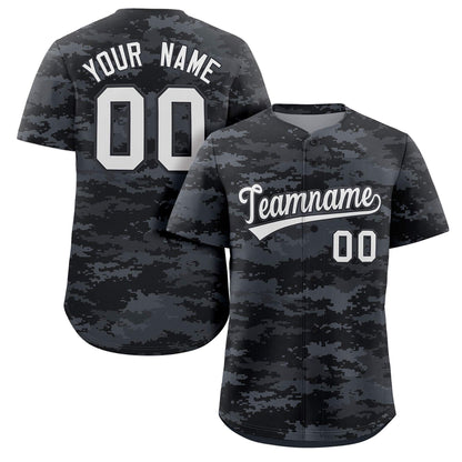 Custom Camo White Gray Authentic Baseball Jersey