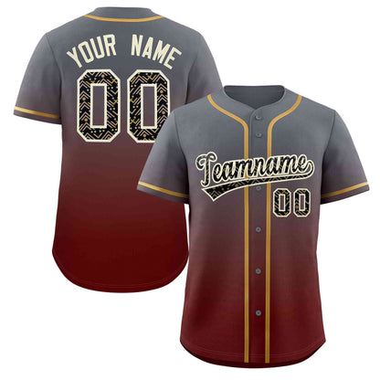 Custom Gradient Fashion Baseball Jersey Personalized Ethnic Pattern Name Number for Men Women Youth