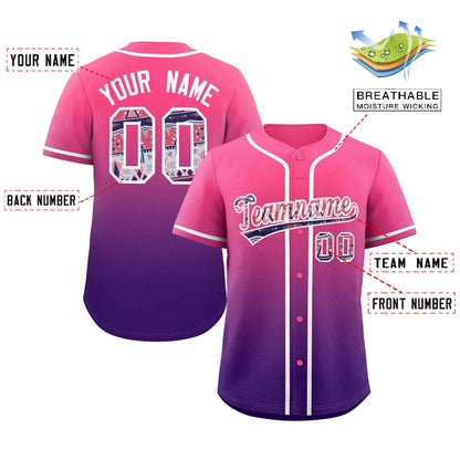 Custom Gradient Fashion Baseball Jersey Personalized Ethnic Pattern Name Number for Men Women Youth