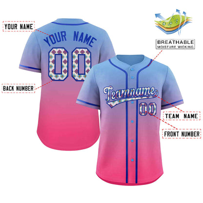 Custom Gradient Fashion Baseball Jersey Personalized Ethnic Pattern Name Number for Men Women Youth