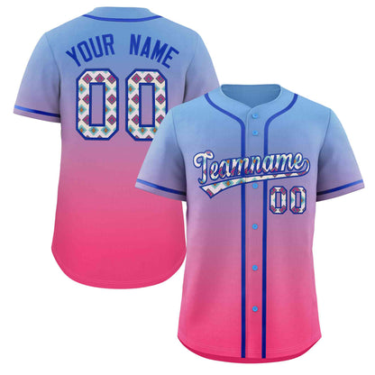 Custom Gradient Fashion Baseball Jersey Personalized Ethnic Pattern Name Number for Men Women Youth