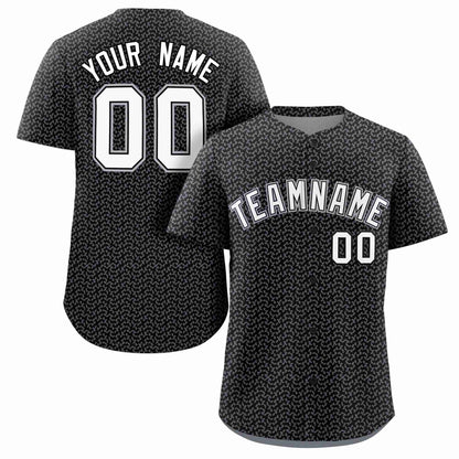 Custom Black White Texture Graffiti Pattern Personalized Authentic Baseball Jersey