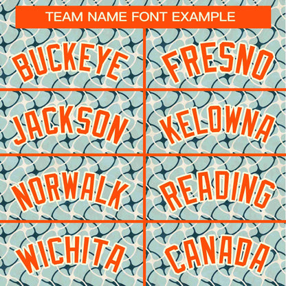 Custom Aqua Orange Texture Graffiti Pattern Personalized Authentic Baseball Jersey