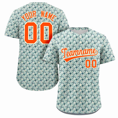 Custom Aqua Orange Texture Graffiti Pattern Personalized Authentic Baseball Jersey