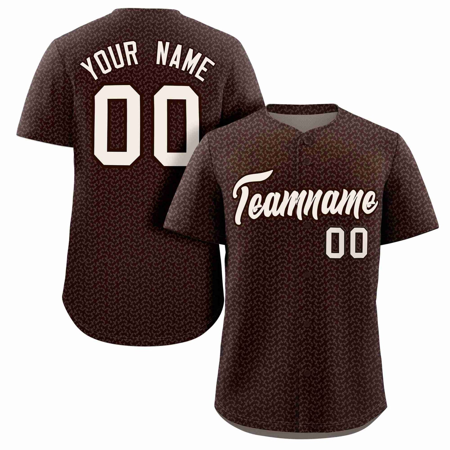 Custom Brown Cream Texture Graffiti Pattern Personalized Authentic Baseball Jersey