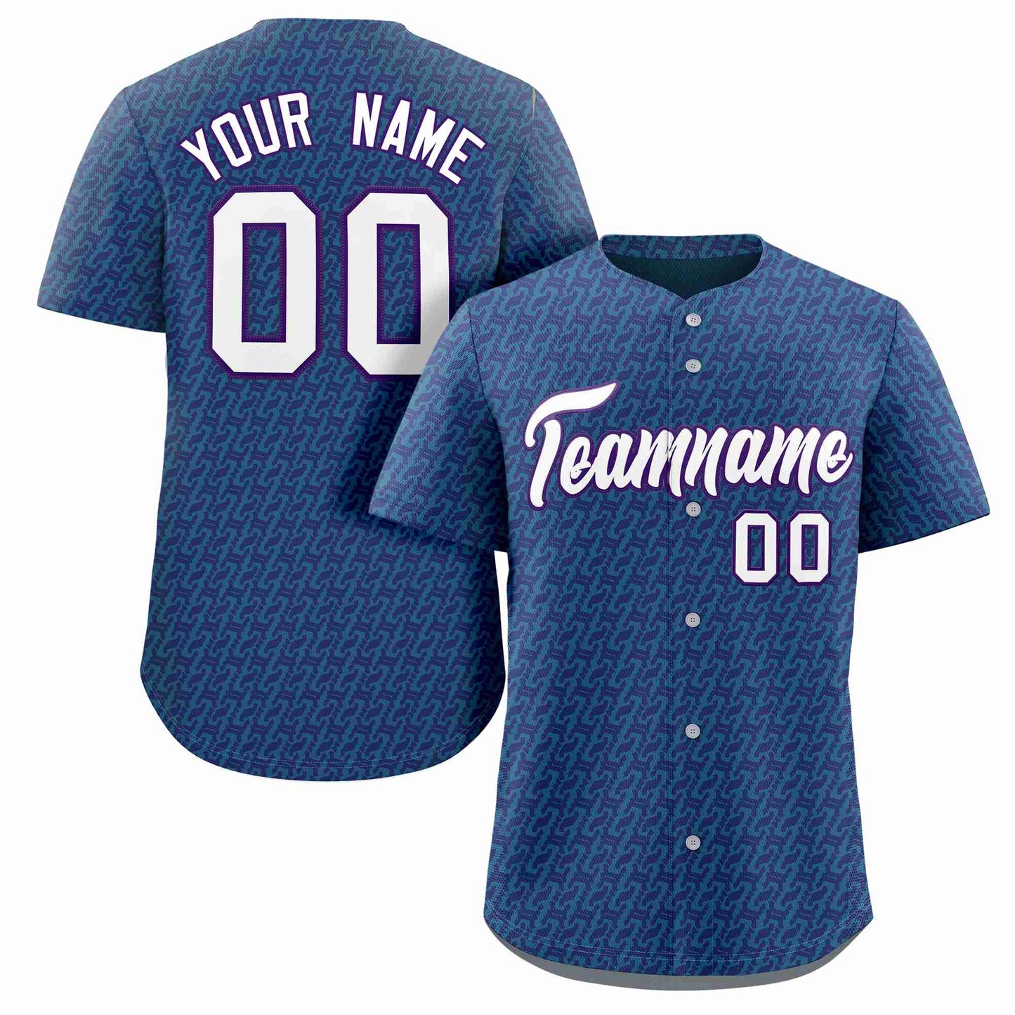 Custom Royal White Texture Graffiti Pattern Personalized Authentic Baseball Jersey