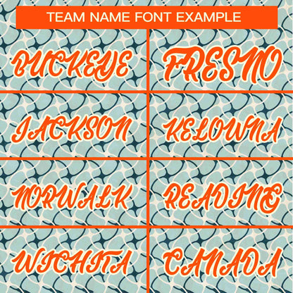 Custom Aqua Orange Texture Graffiti Pattern Personalized Authentic Baseball Jersey